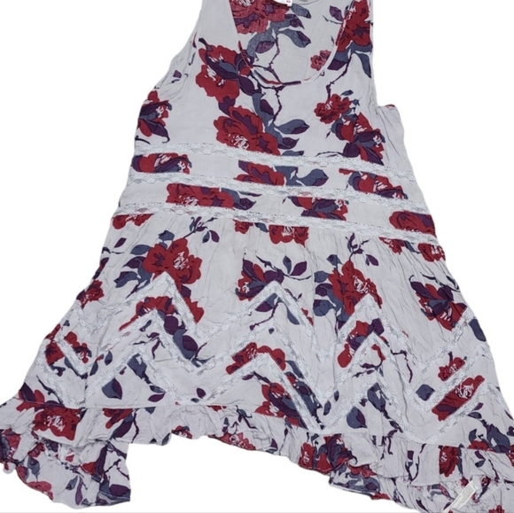 Free People Intimately Mini Trapeze Swing Dress Sleeveless Floral Medium Boho - Picture 4 of 10